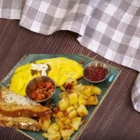 "First Watch Chile Chorizo Omelet with spicy chorizo, green chilies, and cheese – 2025 menu"